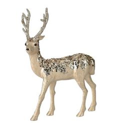 Gift Company Seoul Hirsch H32 cm Pailletten gold 