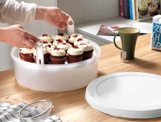 Blim Tortenbehälter Kuchen-Queen hoch mit Hebeeinsatz Ø 38 H 13 cm 