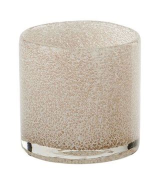 Gift Company Linen Windlicht H10 cm Glitzer Bubbles hellbeige df 