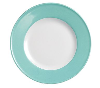 Dibbern Solid Color Türkis Teller flach 21 cm Fahne 