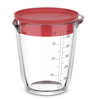 Mepal Glasmessbecher Chef It 500 ml mit Deckel Coral 