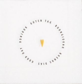 Räder Dining Cocktailserviette Guten Tag- Herz 25X25 cm 