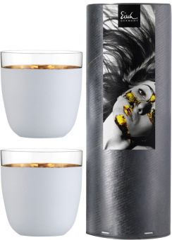 Eisch Sektbecher Cosmo weiß 2 Stück in Geschenkröhre 