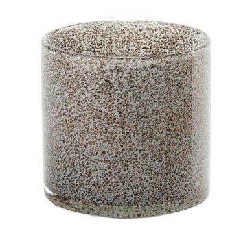 Gift Company Linen Windlicht H10 cm Glitzer Bubbles grau df 