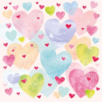 Paperproducts Design Servietten 33x33 Konfetti Hearts 