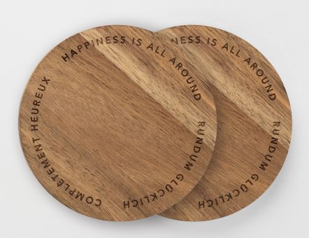 Räder Untersetzer 2er Set Happiness is all around D:10cm H:0,8cm 