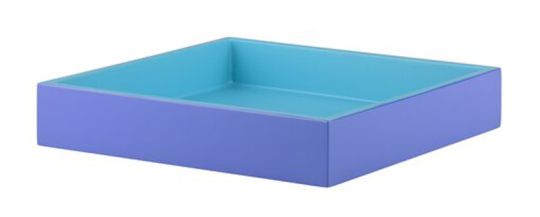 Gift Company Spa Tablett S quadratisch (19x19x3,5 cm) 2 farbig shiny dunkelblau/matt blau 