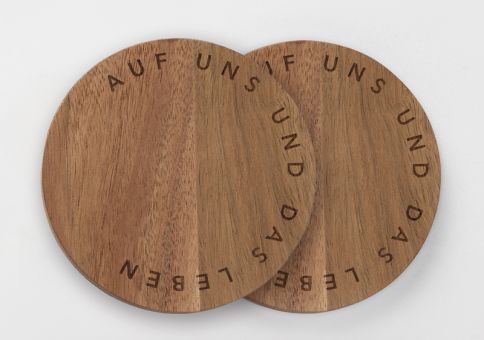 Räder Untersetzer 2er Set Auf uns und das Leben D:10cm H:0,8cm 