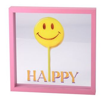 Gift Company Love Frames Glasbild Motiv: Happy rosa 