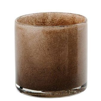 Gift Company Linen Windlicht H10 cm Glitzer Bubbles taupe df 