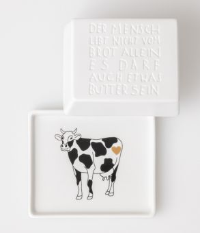 Räder Butterdose 1/4 Der Mensch Lebt Nicht 11x9,5x5,5 cm 
