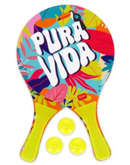 Legami Beach-Ball-Schläger-Set Pura Vida mit 3 Bällen 