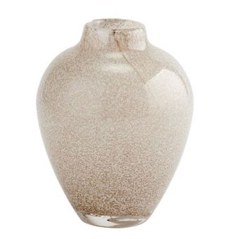 Gift Company Linen Vase H13 5 cm Glitzer Bubbles bauchig hellbeige df 