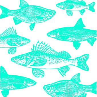 Paperproducts Servietten 33x33 cm Graphic Fishes aqua 