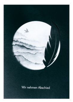 Räder Aquarell Trauerkarte Wir nehmen Abschied 