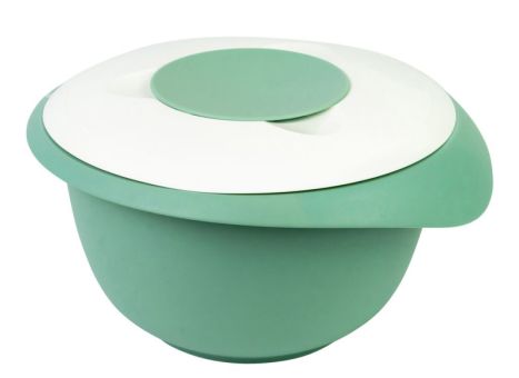 Westmark Rührschüssel mit zweigeteiltem Deckel 3,5 L mint-grün/weiß 