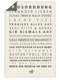 Paperproducts Design Blanket Hausordnung 100 % Baumwolle 