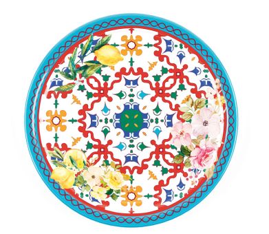 Guzzini Teller flach 27,5 cm Flower&Lemon 