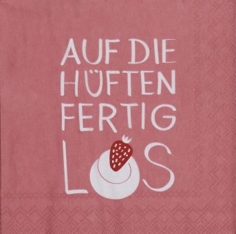 Räder Cocktailserviette 25x25 cm Auf die Hüften fertig los 