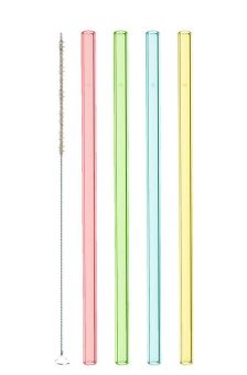 Leonardo Glastrinkhalme Ciao 4 Stück 20 cm farbig + Reinigungsbürste 