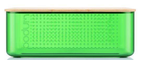 Bodum Brotkasten klein mit Bambusdeckel Bistro Transparent green 