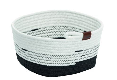 Kela Korb Hedda Baumwolle/Polyester Mischung weiß-schwarz 28x28x15 cm 
