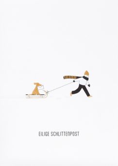 Räder Grußkarte Eilige Schlittenpost 