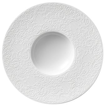 Guy Degrenne Teller tief 28 cm mit breiter Fahne Collection L Coutur 