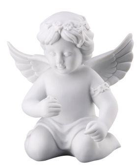 Rosenthal Selection Engel mit Blumenkranz Mittel Weiss Matt 