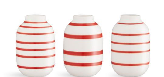 Kähler Omaggio Vase Miniatur 8 cm 3er Pack Omaggio scarlet 
