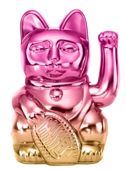 Donkey Winkekatze Player Two Lucky Cat Shiny Pink/Yellow 