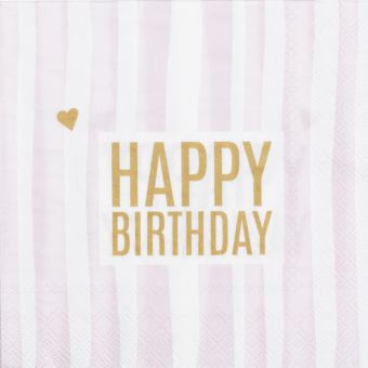 Räder Serviette 33x33cm Happy Birthday 