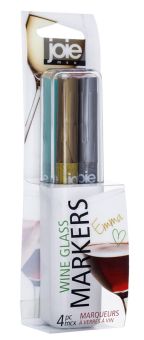 Joie msc 4er-Set Glasmarker (Stifte silber, gold, rot und türkis) 