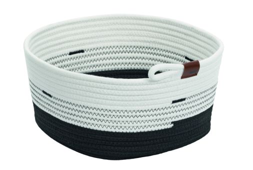 Kela Korb Hedda Baumwolle/Polyester Mischung weiß-schwarz 32x30x17 cm 