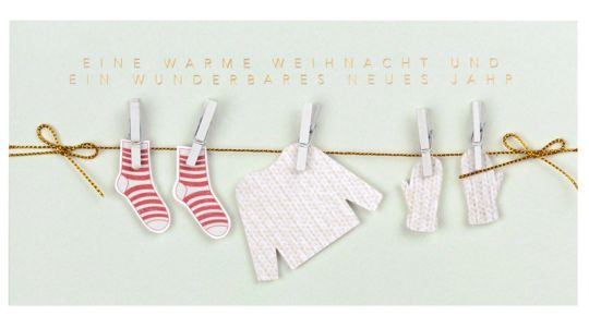 Räder Weihnachtskleiderkarte Eine warme Weihnacht 21x10,5cm 
