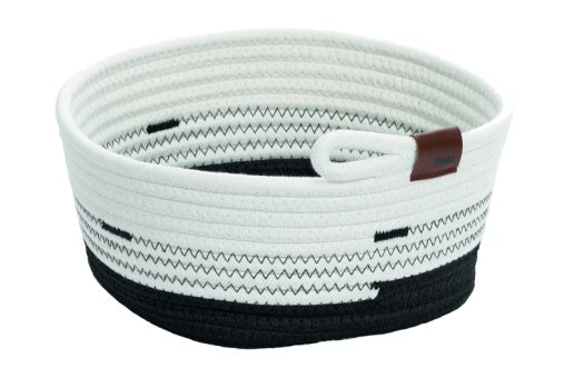 Kela Korb Hedda Baumwolle/Polyester Mischung weiß-schwarz 25x25x12 cm 