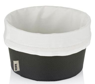 Kela Brotkorb Grana PU-Leder schwarz 11 cm 19 cmØ 