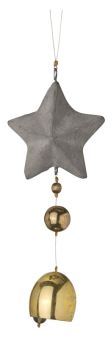 Räder Winterluft Betonornament Stern und Glocke silber 