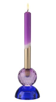Gift Company Sari Kristallglas Kerzenhalter/Teelichthalter Kugel/Cabochon flieder/blau gs 