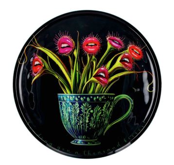 Gift Company Love Trays Dekotablett L Motiv: Fleischfressende Pflanze rund mehrfarbig 