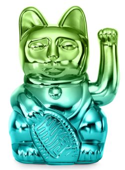 Donkey Winkekatze Player Three Lucky Cat Shiny Green/Blue 
