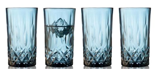 Lyngby Glas 4er-Set Highball 38 cl Sorrento Blau 