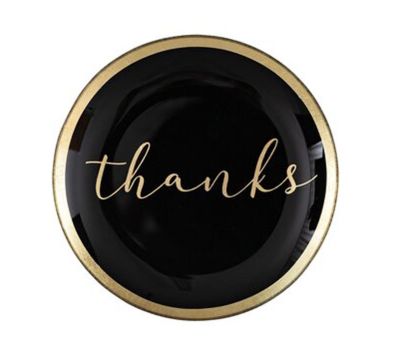 Gift Company Love Plates Glasteller M Thanks rund schwarz 