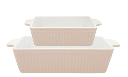 Greengate 2-er Set Auflaufformen rechteckig klein Alice creamy fudge 