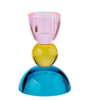 Gift Company Sari Kristallglas Kerzenhalter H11 cm Kugel rosa/orange/blau gs 
