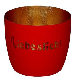 Gift Company Madras Windlicht M Motiv: Liebeslicht rot/gold 