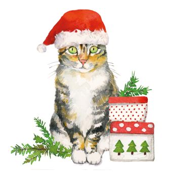 Paperproducts Design Servietten 33x33 cm Christmas Kitty Napkin 