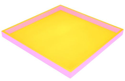 Gift Company Neo Tablett quadratisch (32x2,5x32cm) 2 farbig gelb/rosa 