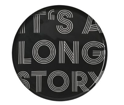 Gift Company Love Trays Dekotablett M It's a long story rund schwarz 