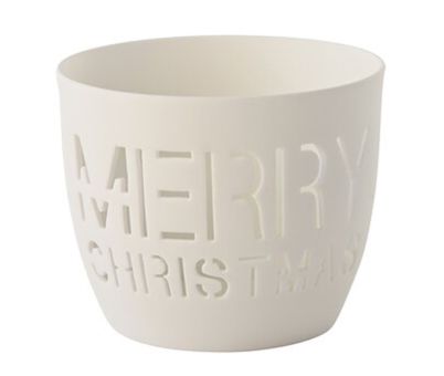 Gift Company Agra Windlicht Merry Christmas Porzellan weiß 